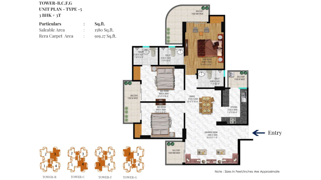 Spring Homes Elmas Floor Plan 3BHK 3T by AskFlat 1 Spring Homes Noida Extension 3&4 BHK Flats @ 61 lacs